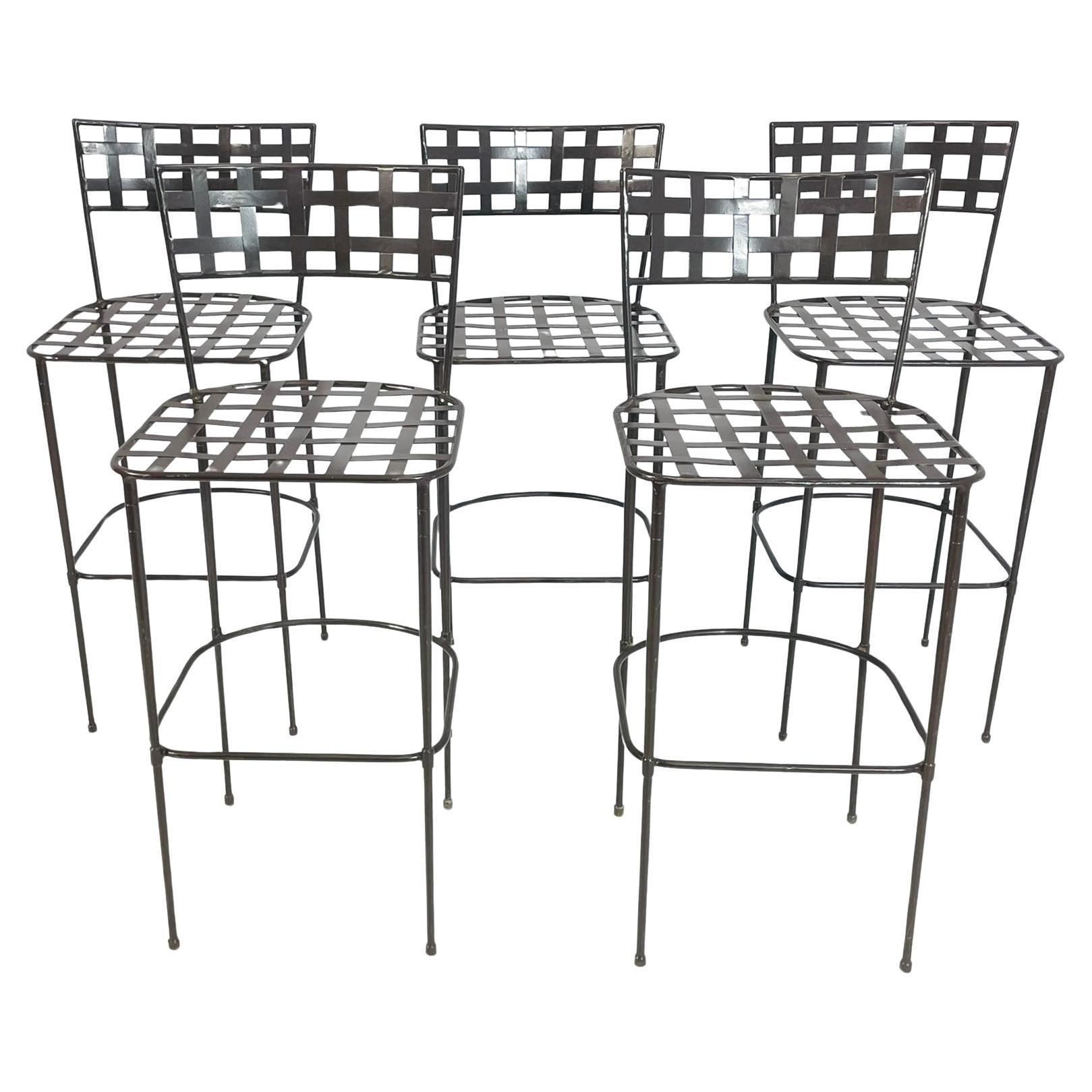Satz von 5 Barhockern aus massivem Stahl von Amalfi Furniture nach Mario Papperzini.