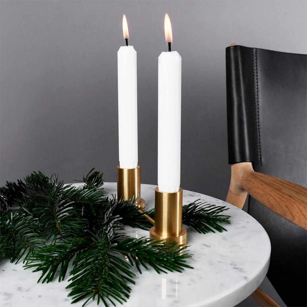 Post-Modern Set of 5 Brass Candle Holder by OxDenmarq