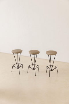 Ensemble de 5 tabourets hauts brésiliens, Carlo Hauner & Martin Eisler, Forma S.A., vers 1954