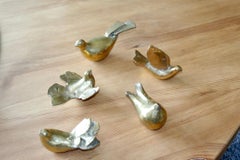 Satz von 5 Bronze Vögel Skulptur