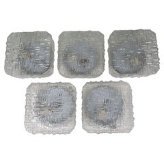 Set of 5 brutalist wall or ceiling lamps by Massive, Belgium 1960-1970