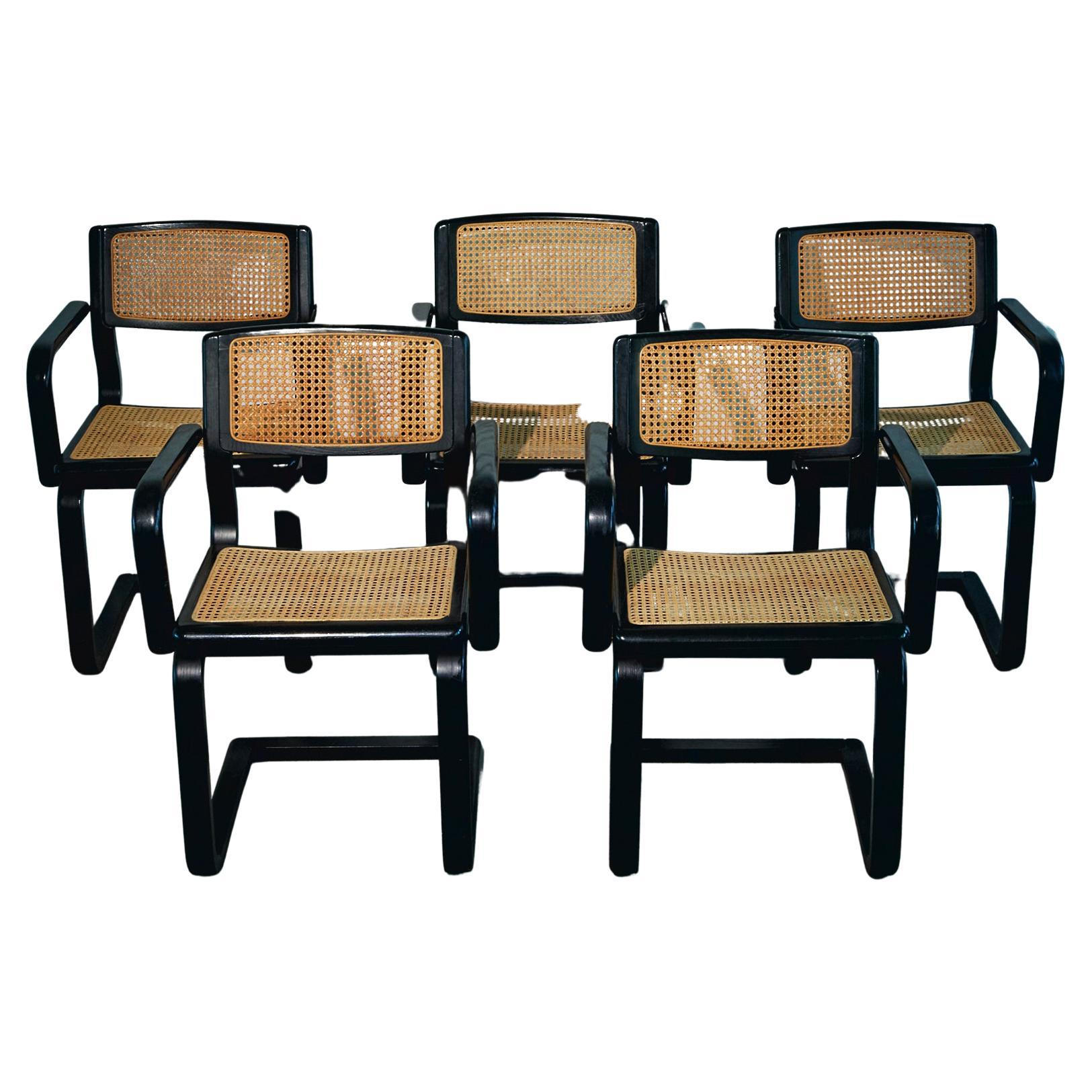 Set of 5 cantilever chairs by Lübke