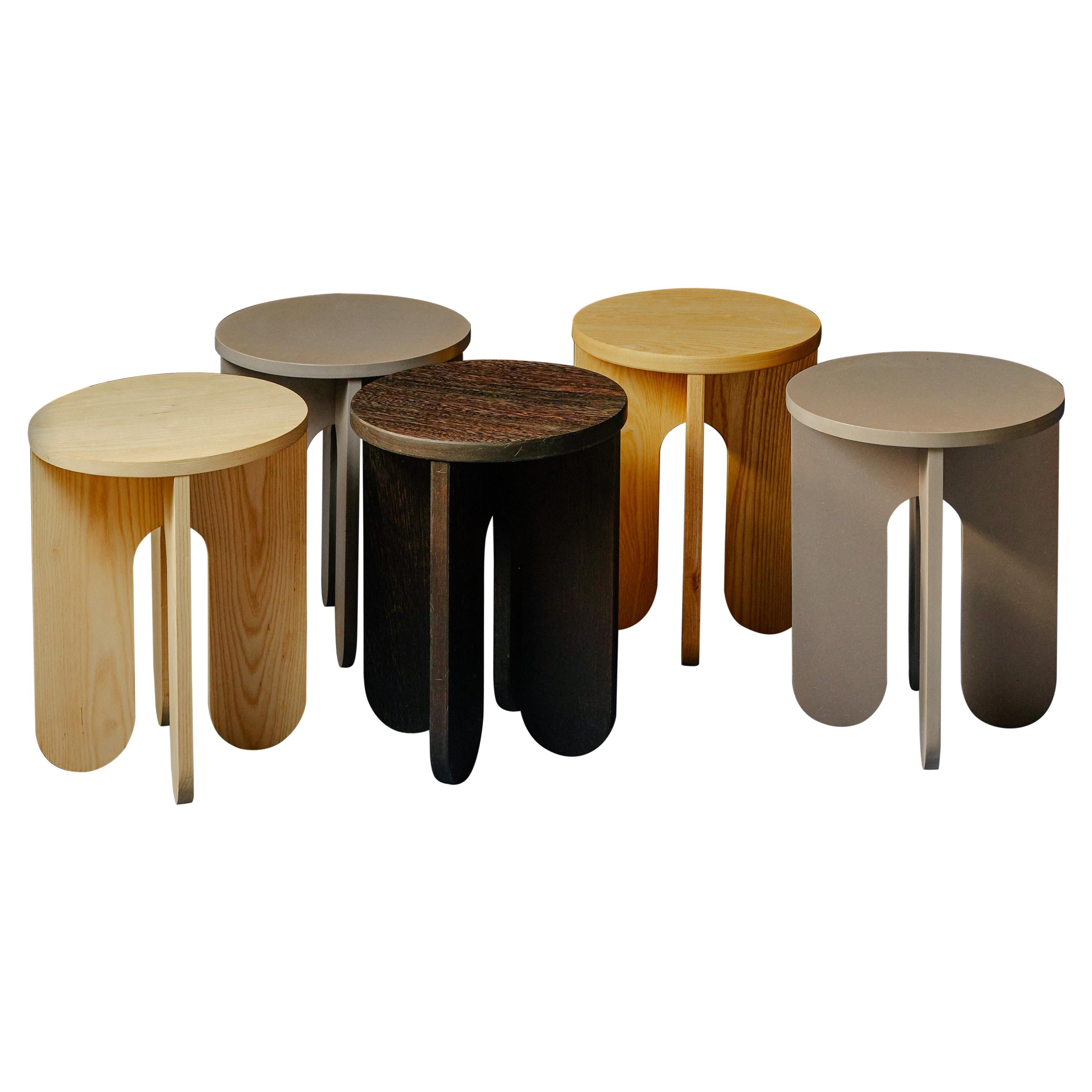 Set of 5 Capsule Stools by Owl For Sale