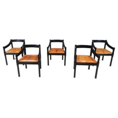 Set of 5 Carimate armchairs by Vico Magistretti, 1960s