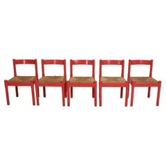 Set of 5 Carimate Chairs by Vico Magistretti, Cassina, c.1970