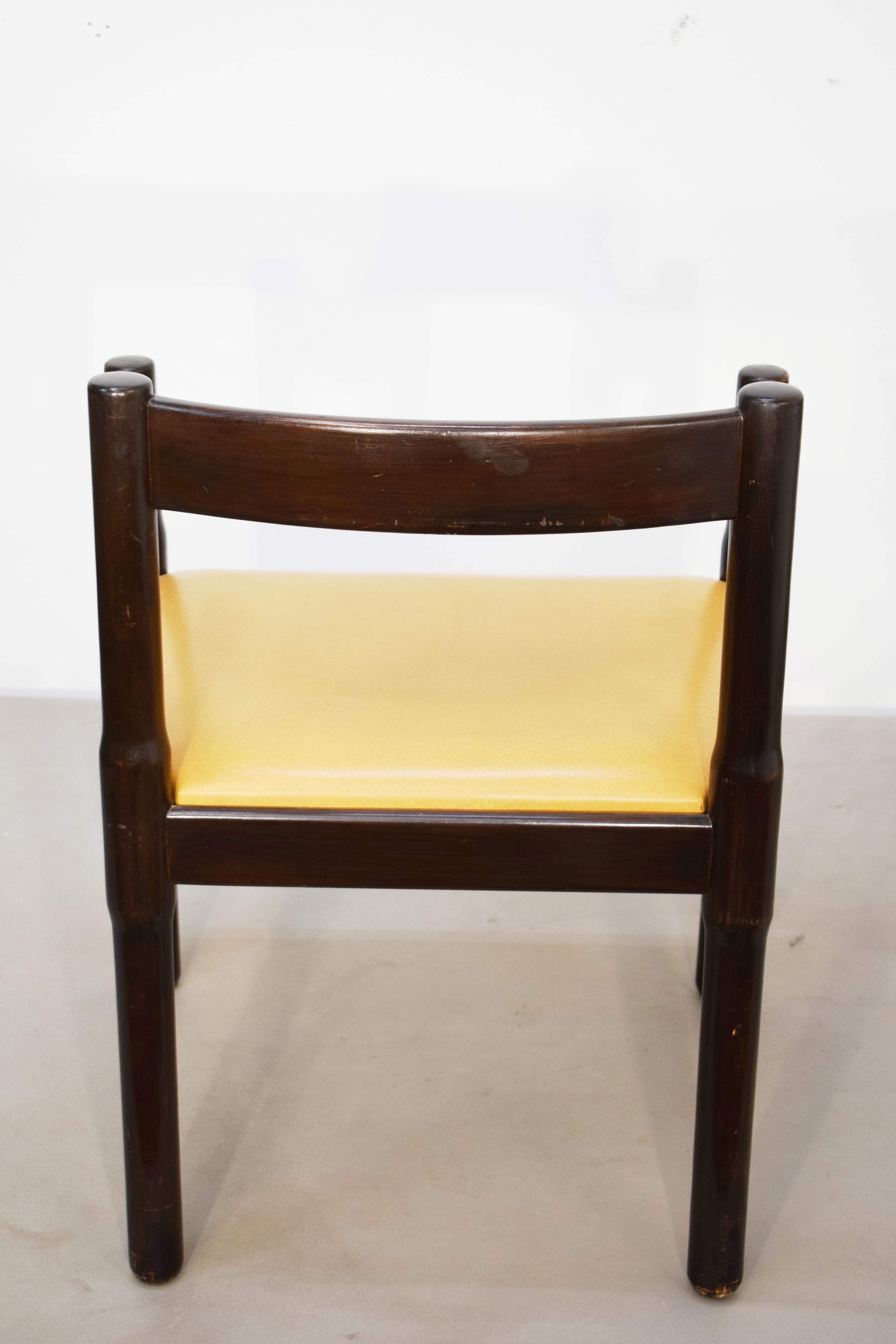 Set of 5 Carimate chairs by Vico Magistretti, Italy, 1960s For Sale 3