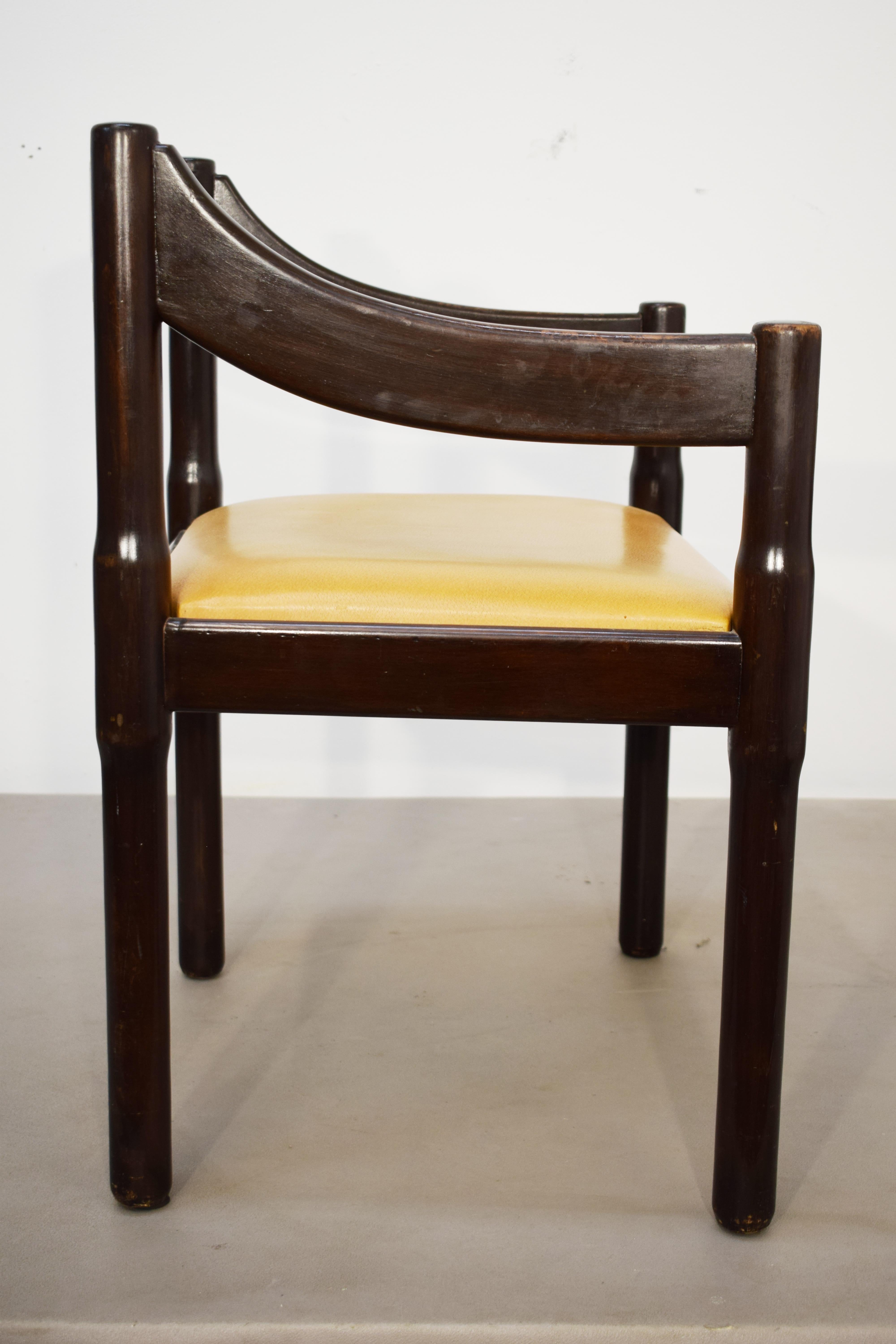 Set of 5 Carimate chairs by Vico Magistretti, Italy, 1960s For Sale 2