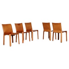 Retro Set Of 5 Cassina CAB 412 Dining Chairs By Mario Bellini, 1980s