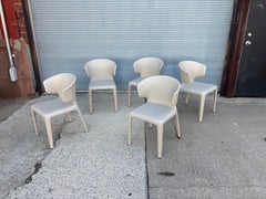 Set of 5 Cassina Hola Leather Chairs designed by Hannes Wettstein
