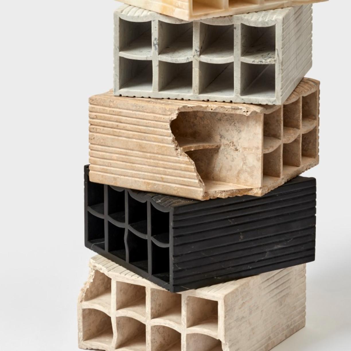 Hand-Carved Set of 5 Ceiling Bricks by Estudio Rafael Freyre For Sale