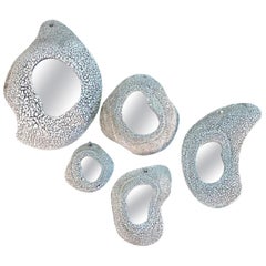 Set of 5 Ceramic Mirrors by Olivia Cognet