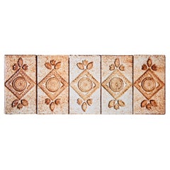 Set of 5 ceramic tiles by Roger Capron, France - 1970s