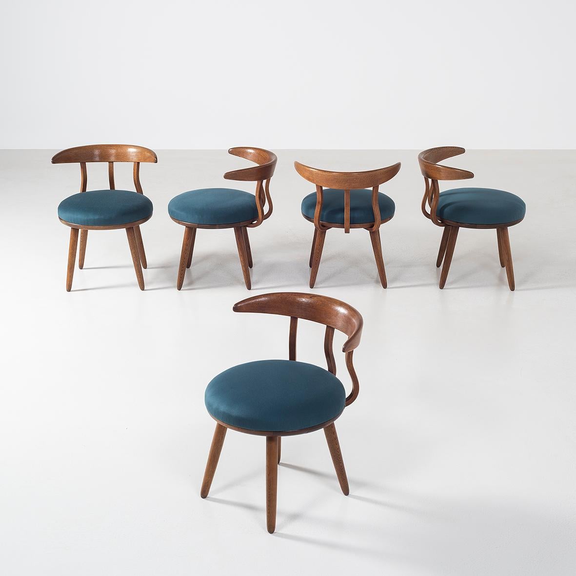 Set of 5 Chairs by Isamu Kenmochi, circa 1950 For Sale 4