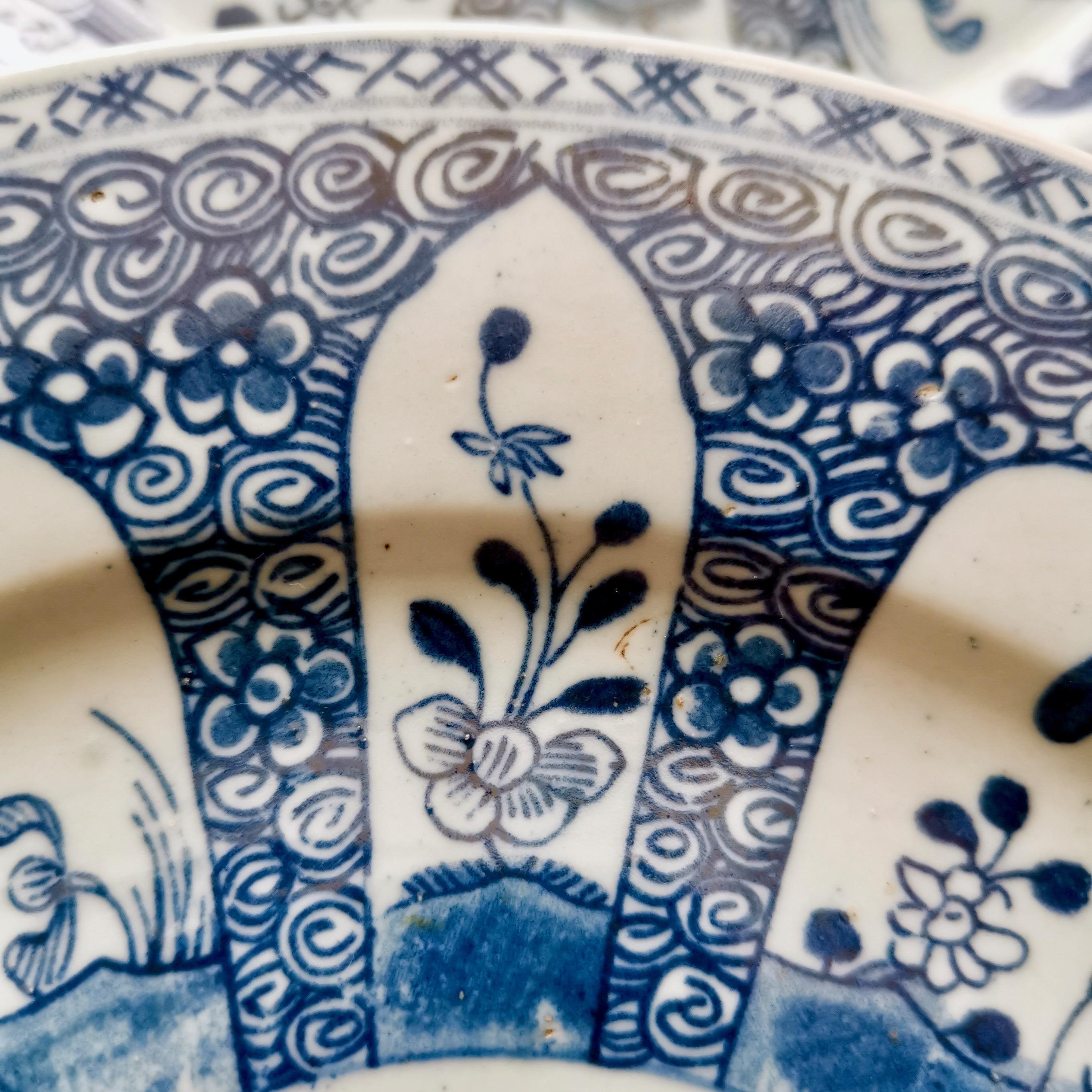 Set of 5 Chinese Export Plates, Blue and White, Boy with Butterfly, 19th Century 6