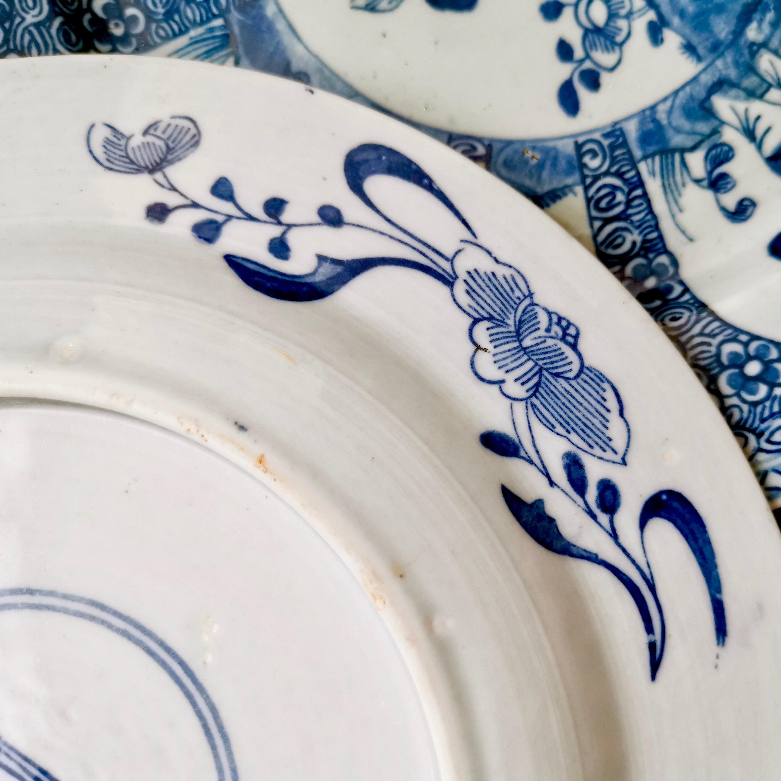 Set of 5 Chinese Export Plates, Blue and White, Boy with Butterfly, 19th Century 10