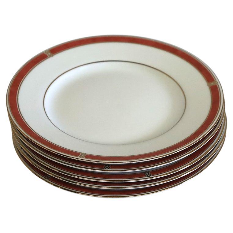 Set of 5 Christofle Oceana Rouge Bread Plates For Sale