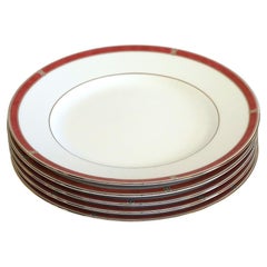 Set of 5 Christofle Oceana Rouge Dinner Plates