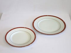 Set of 5 Christofle Oceana Rouge Soup, dinner and bread Plates