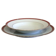 Lote de 5 Platos para sopa, cena y pan Christofle Oceana Rouge