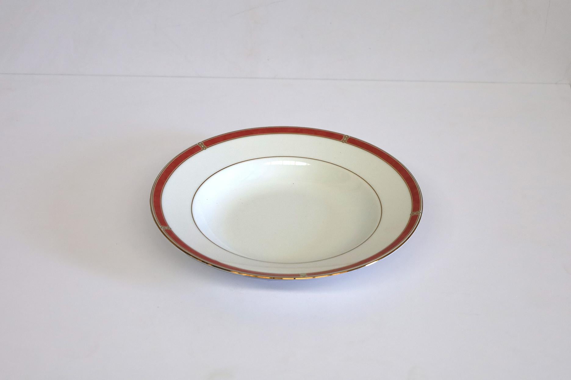 French Set of 5 Christofle Oceana Rouge Soup Plates For Sale