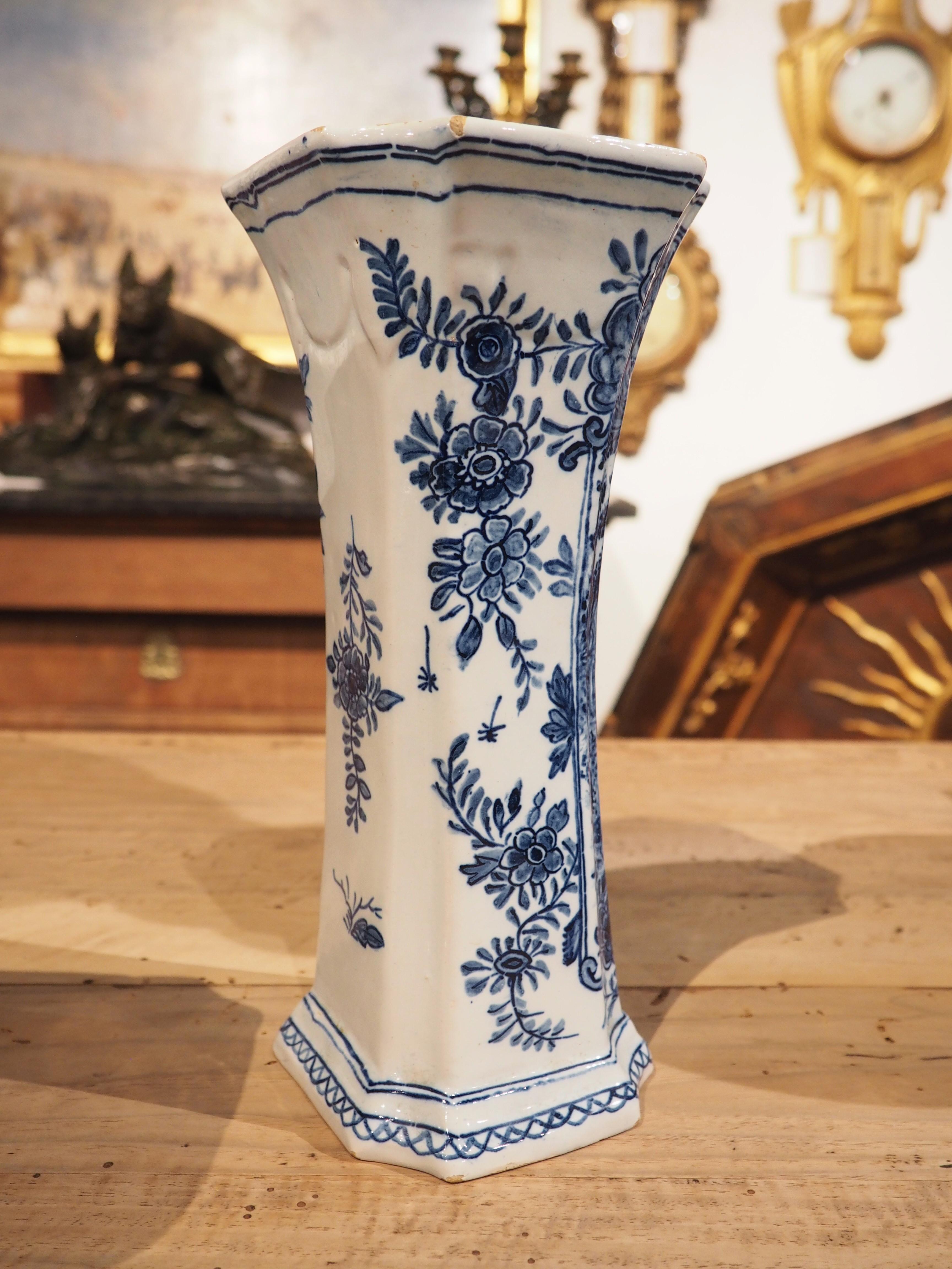 Set of 5 Circa 1900 Blue and White Delft Vases from Holland For Sale 5