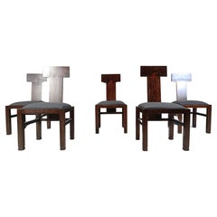 Set of 5 constructivist dining chairs by Roche Bobois, 1970s
