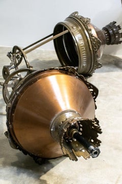 Set of 5 Copper and Brass City of Paris Lanterns, 1970s