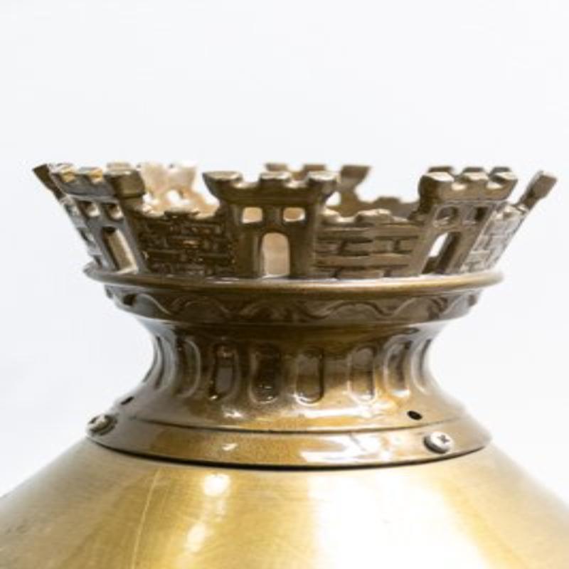 20th Century Set of 5 Copper and Brass City of Paris Lanterns, 1970s For Sale
