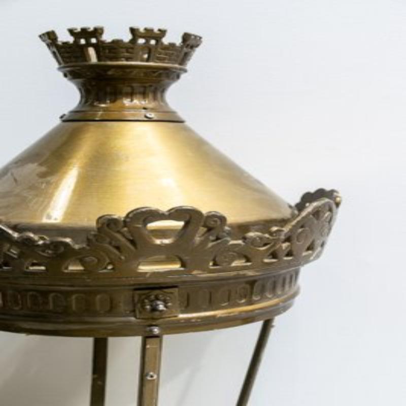 Set of 5 Copper and Brass City of Paris Lanterns, 1970s For Sale 1