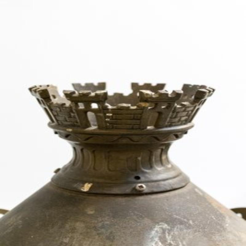Set of 5 Copper and Brass City of Paris Lanterns, 1970s For Sale 4