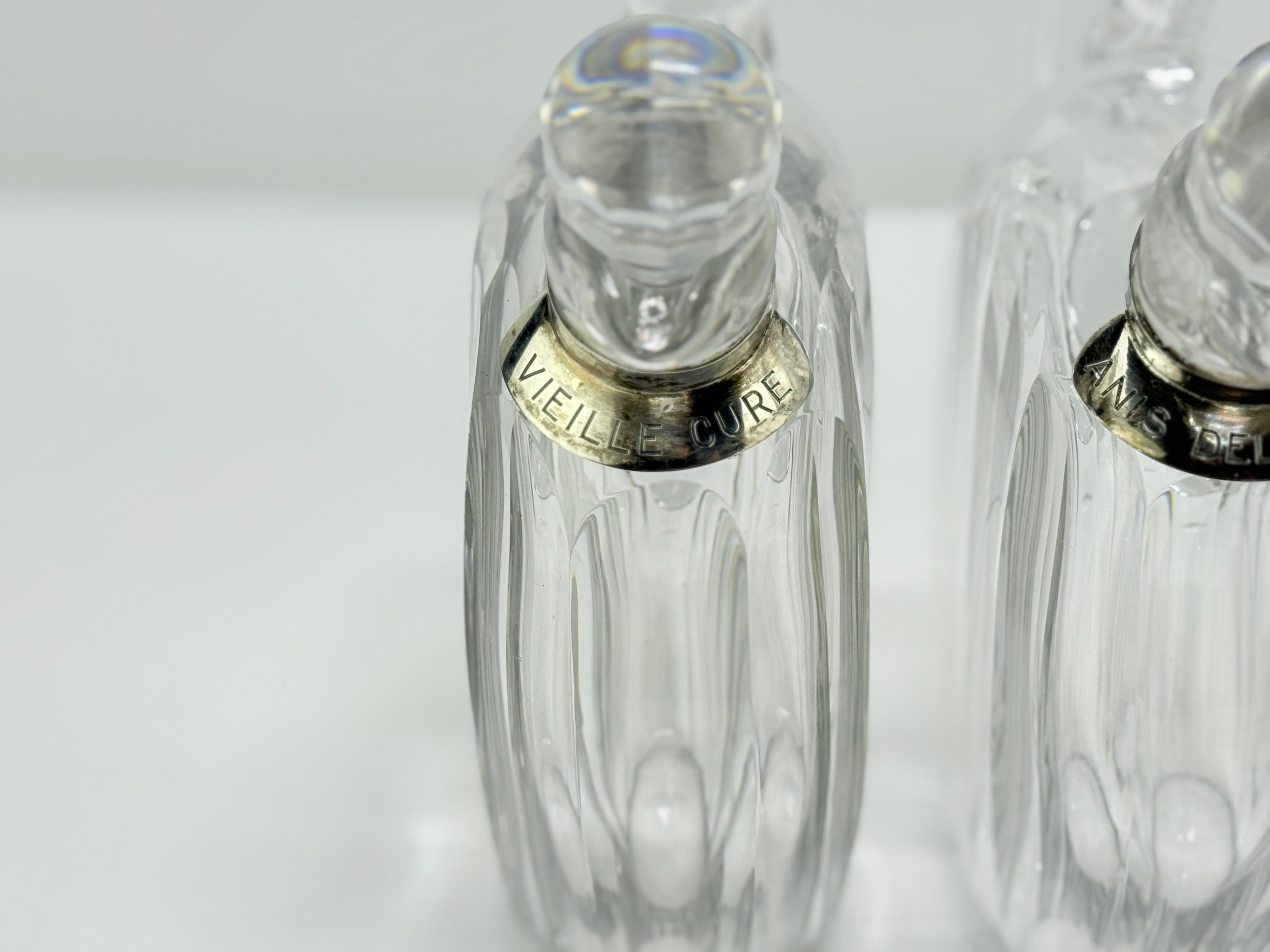 Set of 5 Crystal Liqueur Decanters by Jacques Adnet for Baccarat, Circa 1930 For Sale 6