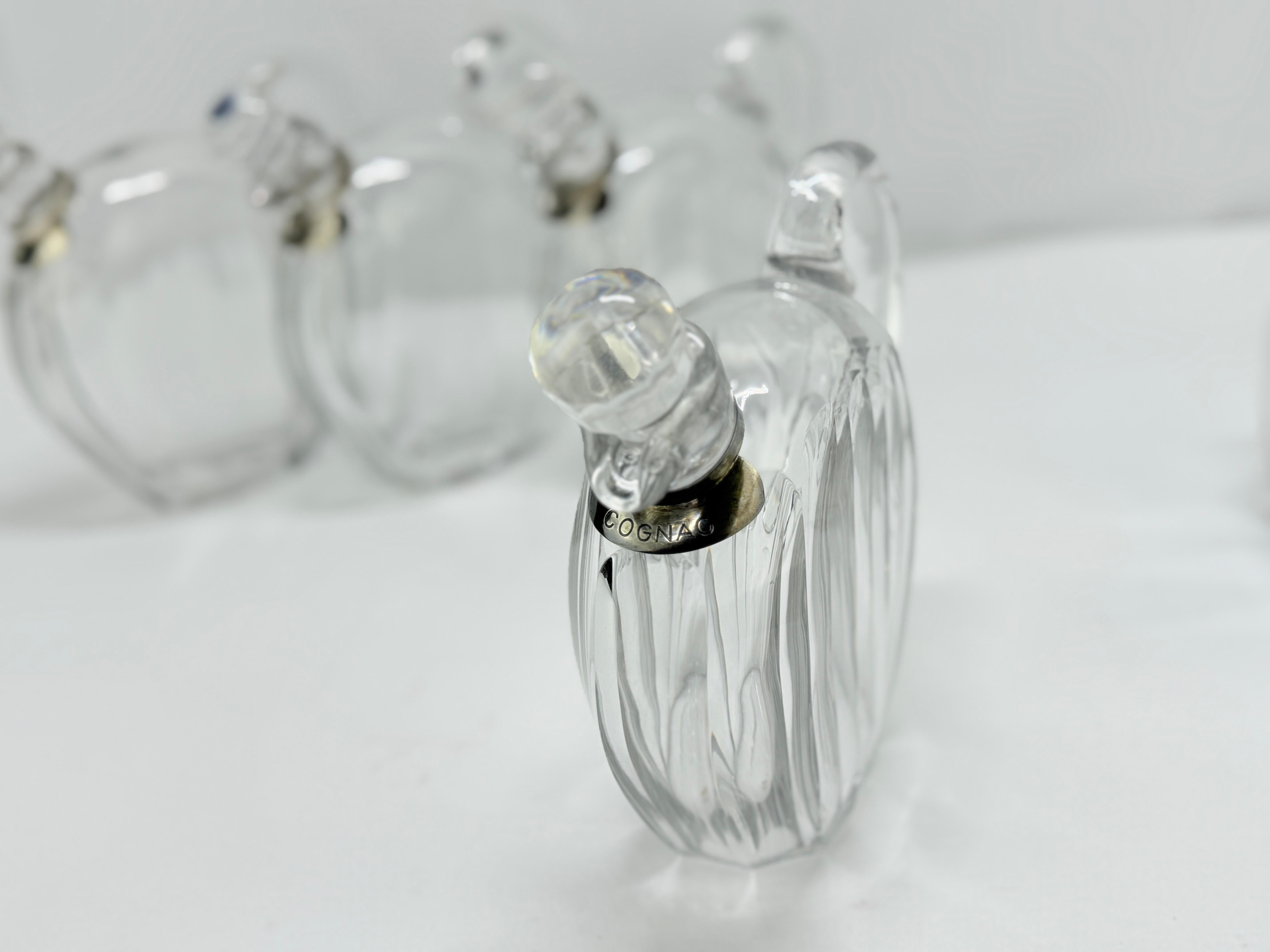Set of 5 Crystal Liqueur Decanters by Jacques Adnet for Baccarat, Circa 1930 For Sale 2