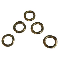Set of (5) Curvy Brass Napkin Ring Holders