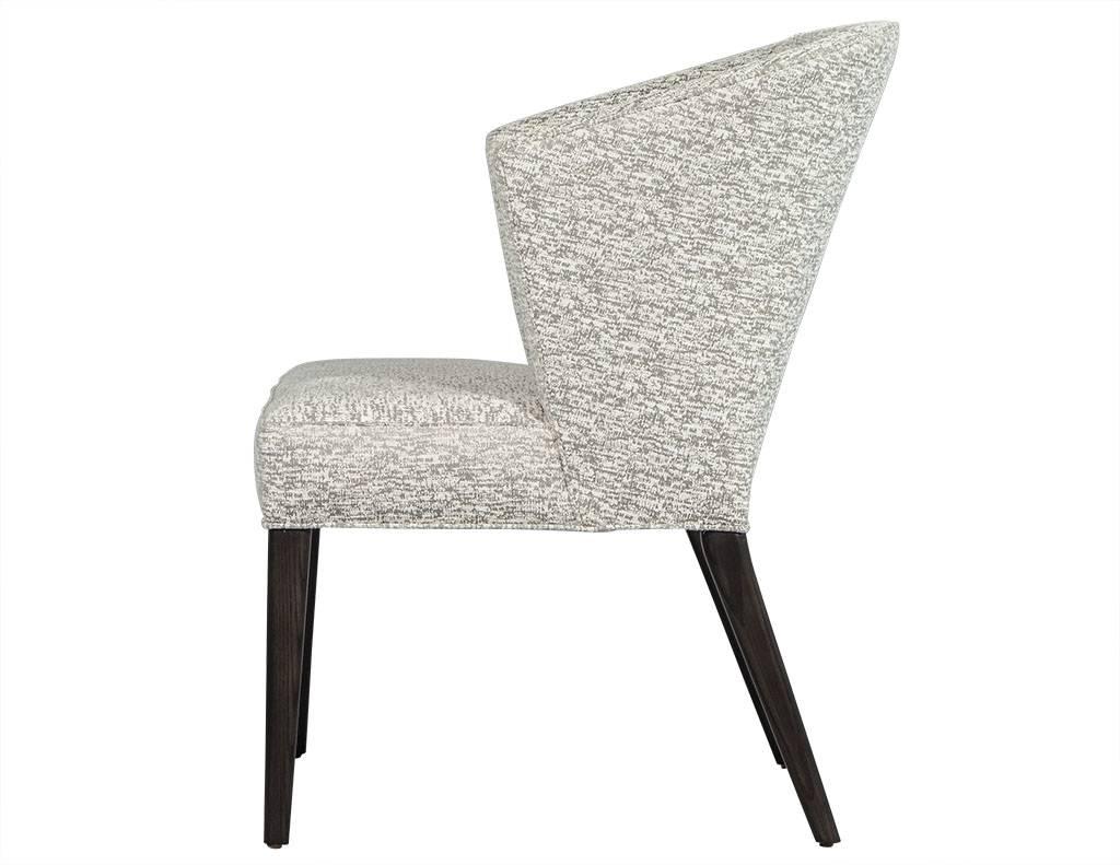 Fabric Set of 5 Custom Curved Back Modern Dining Chairs by Carrocel