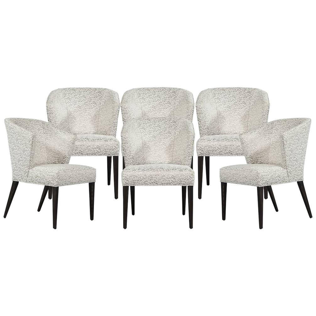 Set of 5 Custom Curved Back Modern Dining Chairs by Carrocel