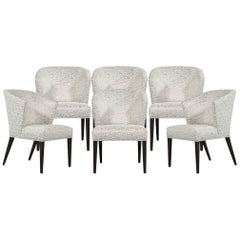 Set of 5 Custom Curved Back Modern Dining Chairs by Carrocel