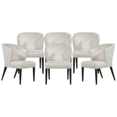 Set of 5 Custom Curved Back Modern Dining Chairs by Carrocel