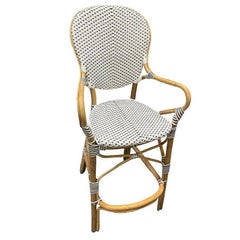 Set of 5 Danish Bistro "Isabell" Rattan Barstools w/ Woven Seat & Back by Sika D