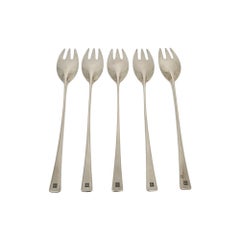 Set of 5 Dansk Denmark Sterling Silver Tjorn Forks #22577