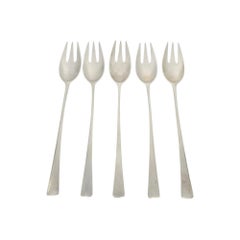 Set of 5 Dansk Denmark Sterling Silver Tjorn Forks #22577