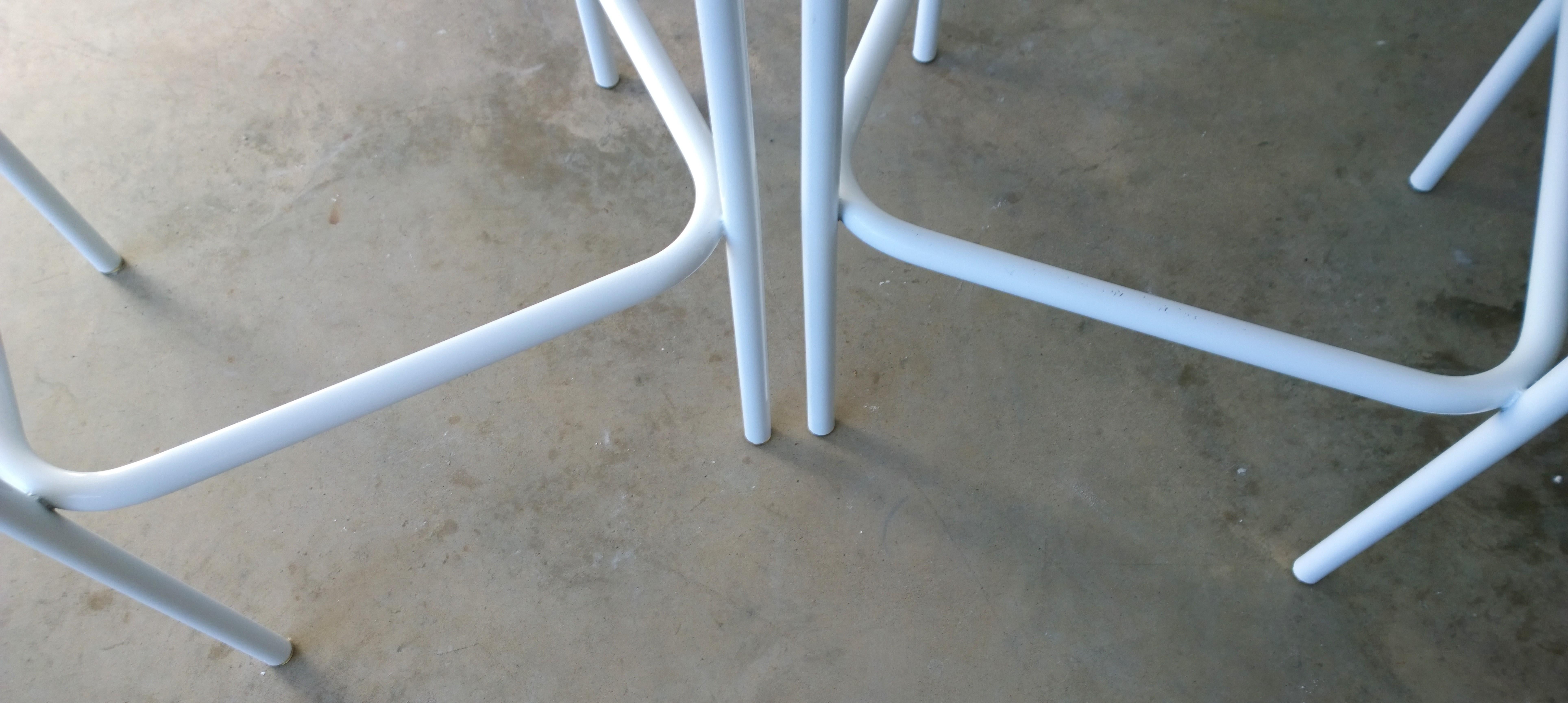 Set of 5 David Rowland for Thonet Sof-Tek White Patio Indoor/ Outdoor Bar Stools For Sale 12