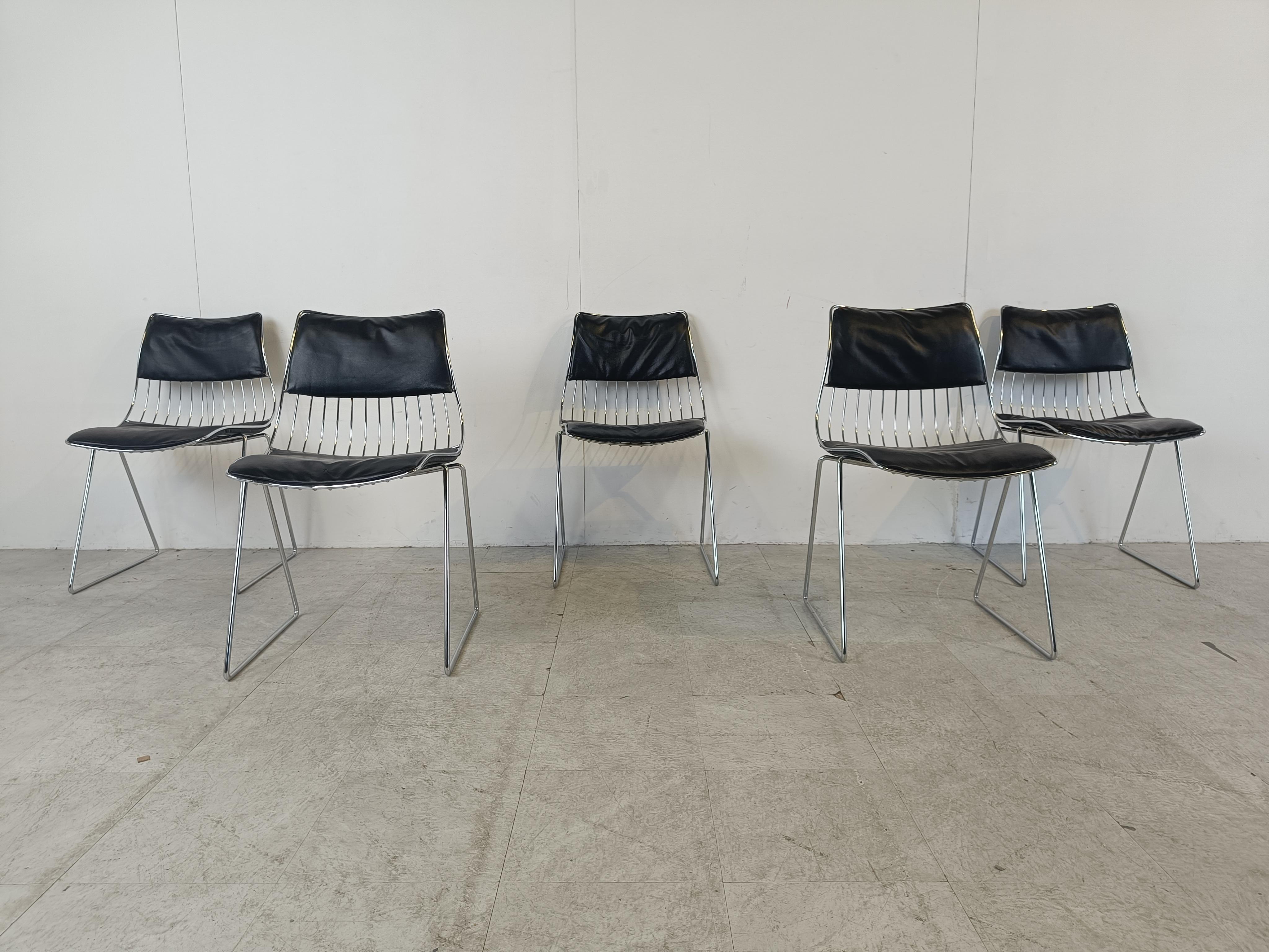 Late 20th Century Set of 5 dining chairs by Rudi Verelst for Novalux, 1970s