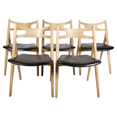 Set of 5 Dining Chairs Model CH29P by Hans Wegner & Carl Hansen, Early Edition