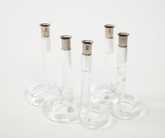 Set of 5 Dorothy Thorpe Lucite Candlesticks