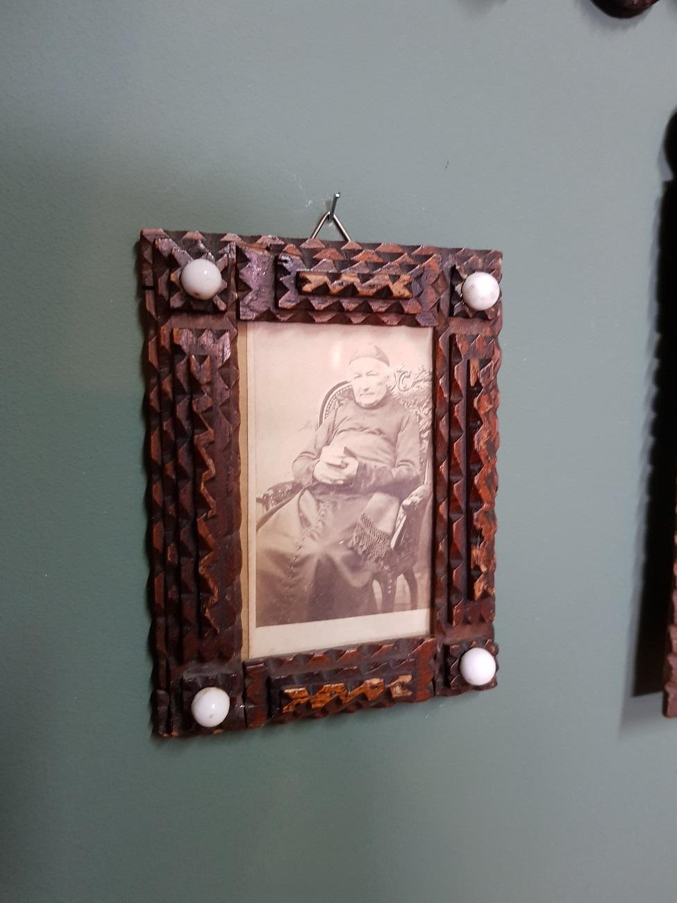 Hand-Carved Set of 5 Early 20th Century Tramp Art Picture Frames