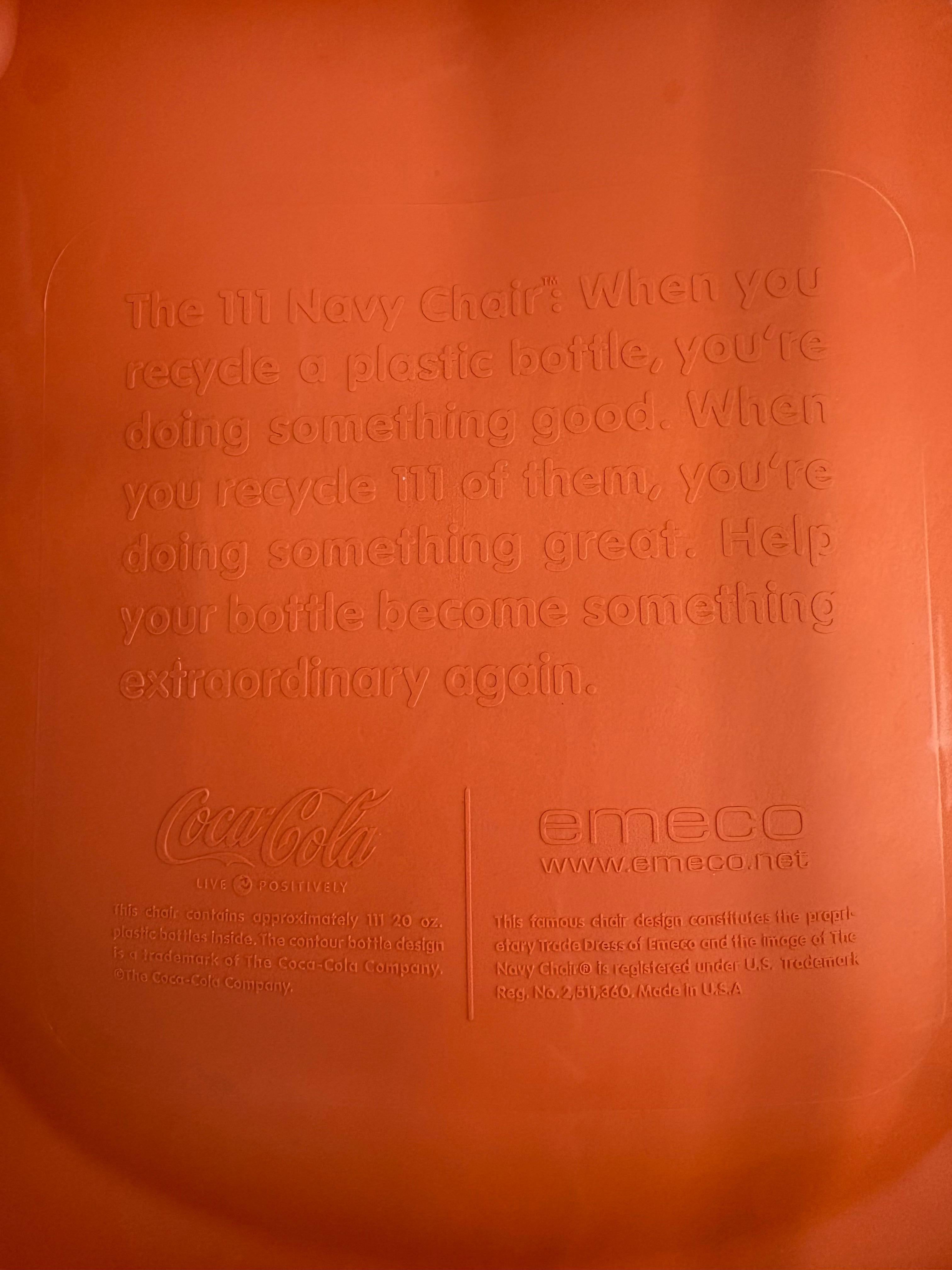 Set of 5 Emeco 111 Navy Chairs in Red For Sale 1