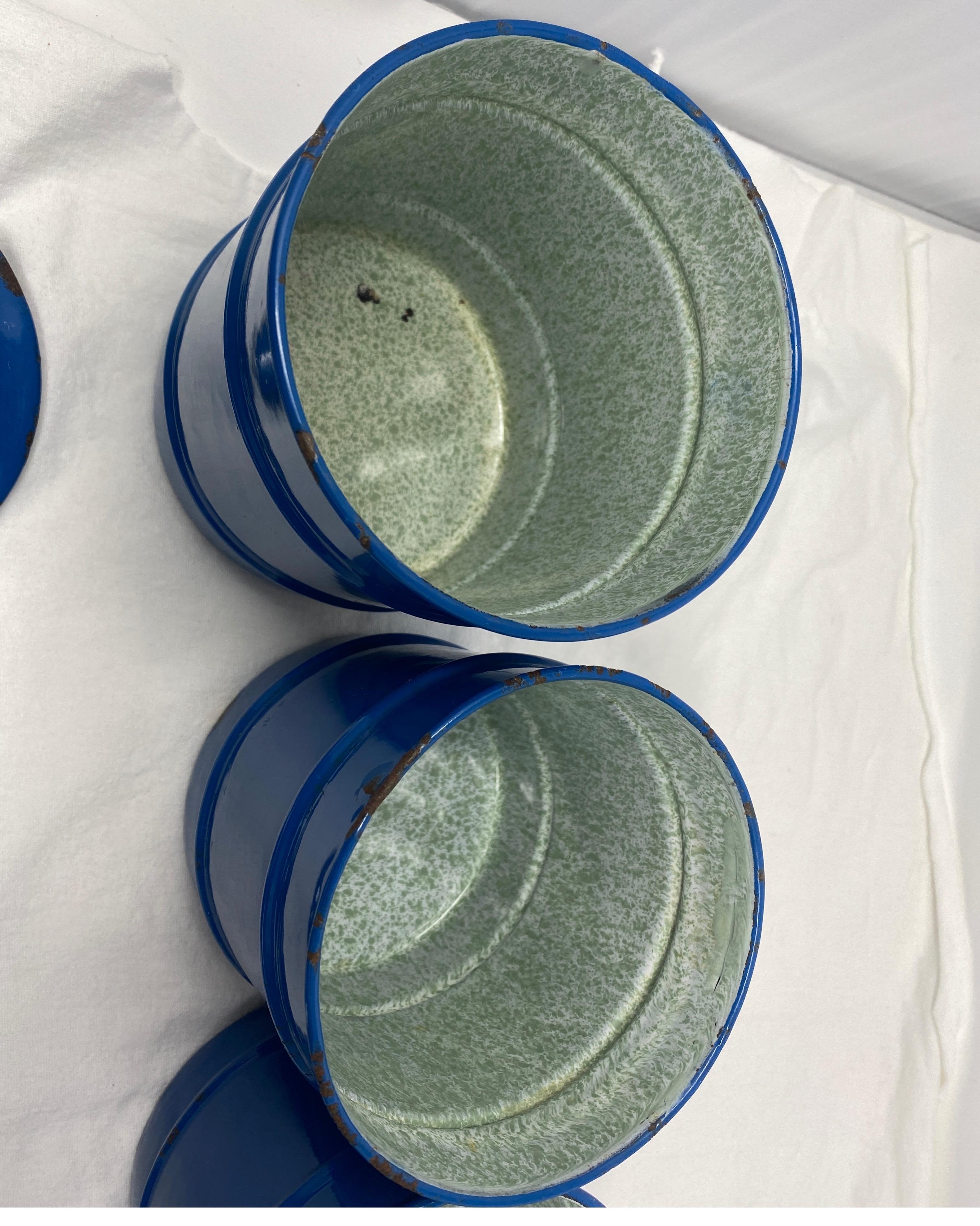 Set of 5 Enameled Canisters 5