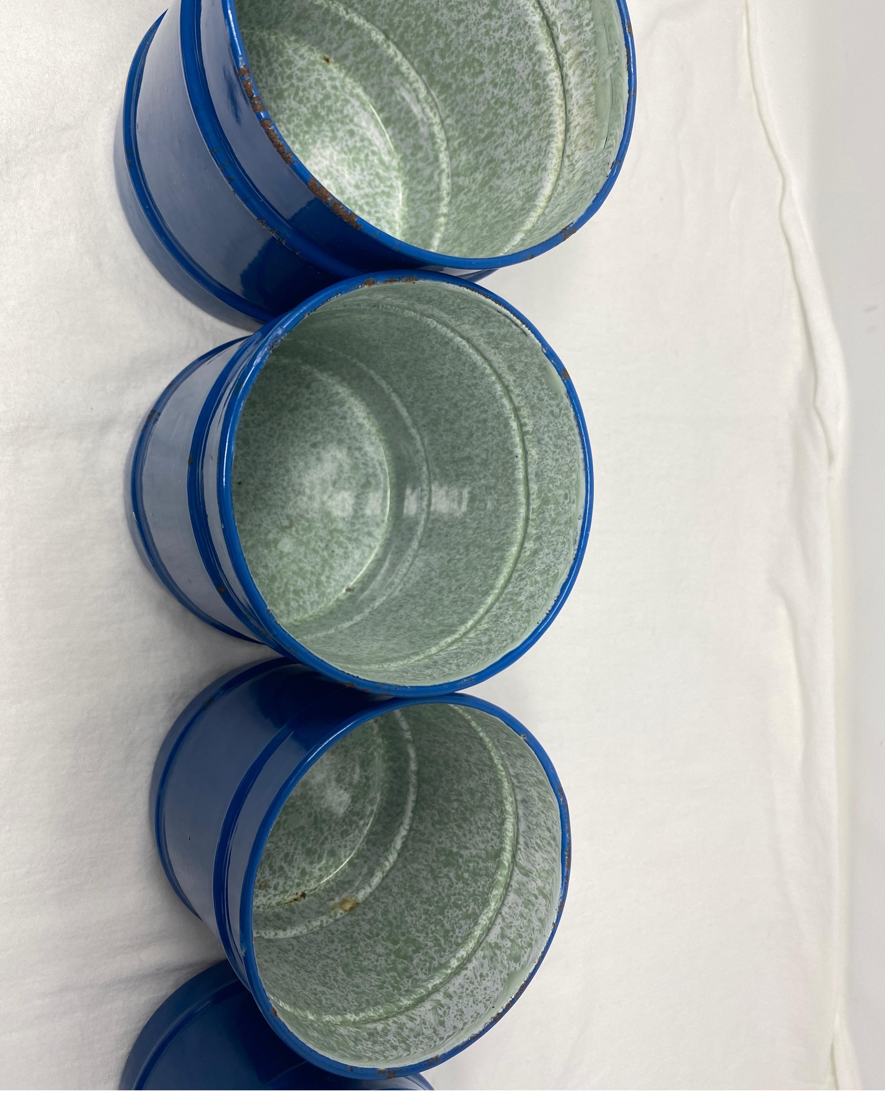 Set of 5 Enameled Canisters 6