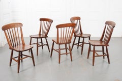 Set of 5 English 19th Century Oak Dining Chairs