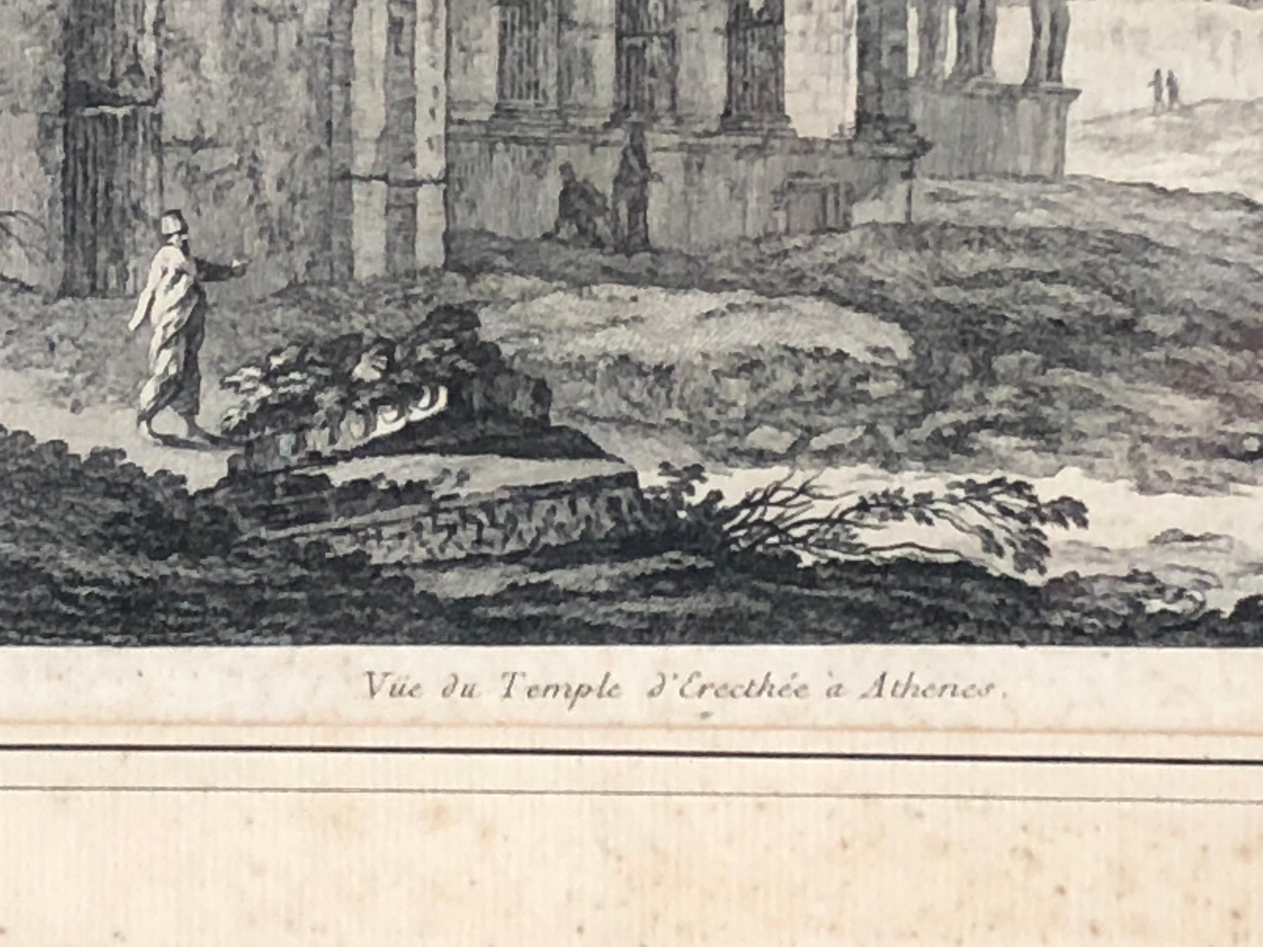 French Set of 5 Engravings, ‘Les Ruines De Grece’ 1758, by Julien Le Roy